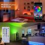 AZIMOM 16.4ft LED Strip Lights RGB Tape Light Music Sync Bluetooth DC12V 5050SMD Color Changing Waterproof Timing APP Remote Control Rope Light Strip for Bedroom Home kitchen Lighting Decoration