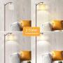 Joofo Floor Lamp, Classic Standing Lamp Reading Standing Light with Hanging Lamp Shade with Led Bulb, Floor Lamp for Living Room Bedrooms, Office, Light Brown Color