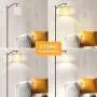 Joofo Floor Lamp, Classic Standing Lamp Reading Standing Light with Hanging Lamp Shade with Led Bulb, Floor Lamp for Living Room Bedrooms, Office, Light Brown Color Joofo Floor Lamp, Classic Standing Lamp Reading Standing Light with Hanging Lamp Shade with Led Bulb, Floor Lamp for Living Room Bedrooms, Office, Light Brown Color