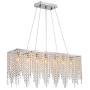 7PM Rectangular Crystal Chandelier Linear Hanging Light Fixture for Dining Room Kitchen Island
