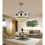 Sweety House 42''Luxury Crystal Ceiling Fan Chandelier with Remote Control LED Lights and Three-Speed Stealth Fan Blade Silent Motor Lighting Chandelier (42 inches-Style 1) (42''Modern Crystal)