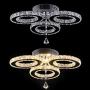 LED Crystal Pendant Ceiling Light 13x3.5 Inches 3 Rings Crystal Chandelier Flush Mount Lighting Fixture for Bedroom Hobby Living Room (Warm White)