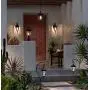 Bellagio Post Light Pier Mount Textured Black 24 1/2'' Hammered Glass for Deck Porch Patio - John Timberland