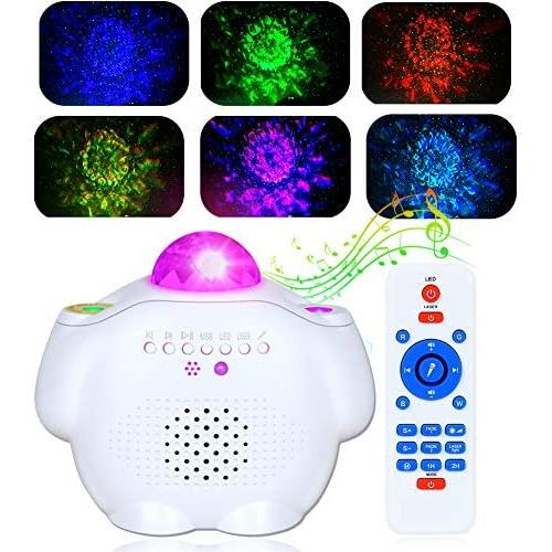 Galaxy Star Projector Lights, Sky Lights LED Nebula Cloud Night Light Music Starry Projector Ocean Wave Projectors with Bluetooth Speaker for Christmas Decorations Bedroom Ceiling Party Ambiance Kid