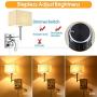 Bedside Wall Mount Light with Outlet and Dimmable Switch, LED Reading Swing Arm Fabric Shade Wall Sconce Light with Plug in Cord, Perfect for Bedroom, Living Room and Hotel