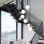 Modo Lighting Modern Pendant Lighting, Paking Finish with Globe Matte Glass Lampshade (Black)