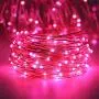 ER CHEN Dimmable USB String Lights, 33ft 100 LED Warm White & Pink Color Changing Fairy Lights with Remote&Timer, 8 Modes Silver Coated Copper Wire Lights for Bedroom, Patio, Party