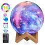 Moon Lamp Kids Night Light, GDPETS Galaxy Lamp 16 Colors 3D Star Moon Light with Wood Stand, Remote & Touch Control USB Rechargeable Perfect Gift for Baby Girls Lover Birthday