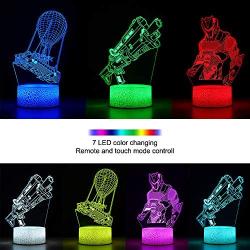 3D Battle Royale Night Light - 3 Pattern 16 Color Change Decor Lamp with Remote & Smart Touch, Christmas and Birthday Gifts for Battle Royale Fans … (7 Color)