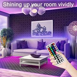 MESUN Led Strip Lights,32.8ft Upgraded Flexible Tape Lights Color Changing 5050 RGB 300 LEDs Light Strips Kit with 44 Keys Ir Remote Controller and 12v Power Supply for Home, Bedroom, Kitchen