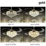 36'' Crystal Invisible LED Ceiling Fan Light Remote Chandelier Pendant Lamp 3 color changes of LED light 3 speeds for Living Room Dining Room Foyer Villa Bedroom up to 10-25 Square meter(gold)