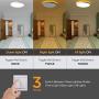 TALOYA LED Surface Mount 12 Inch Ceiling Light with Back Night Light (Gold), 24W Round Modern Flush Mount Light Fixture for Child Teen Baby Boy Living Room Bedroom, Easy Installation