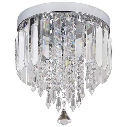 Mini Crystal Chandelier Flush Mount Ceiling Light for Bedroom, Hallway, Bar, Kitchen, Bathroom Pendant Lamps
