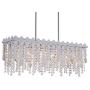 Q&S Rectangle Crystal Chandelier Lighti Fixture, Modern Chrome 6 Lights Chandeliers Ceiling Light Fixture for Dinning Room, Living Room,Kitchen Island, Hotel Lobby,Chrome