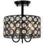 HMVPL 3-Light Crystal Ceiling Lamp, Modern Semi Flush Mount Pendant Lighting Fixtures for Kitchen Island Dining Room Foyer Hallway Entryway Farmhouse Closet