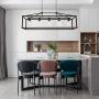 BONLICHT Industrial Rustic Farmhouse Chandelier 5 Light Modern Rectangle Dining Room Light Fixture Hanging Oil Rubbed Bronze Kitchen Island Cage Pendant Lighting with Clear Glass Shade for Hallway Bar