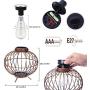 pearlstar Solar Lanterns Outdoor Hanging - Solar Outdoor Lights Decorative Tabletop Lantern with Warm White Edison LED Metal Light for Garden Patio Yard Porch Pathway Driveway Camping (1 Pack Copper)