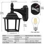 Dusk to Dawn Sensor Outdoor Wall Lanterns 2 Pack, 750 Lumen LED Bulbs Included, Exterior Light Fixtures Wall Mount, Anti-Rust Aluminum Waterproof Porch Light with Clear Glass for Entryway Garage Patio