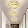 BAYCHEER Romantic Luxurious Flower Clear Crystal LED Ceiling Light Modern LED Corridor Flush Mount Lighting Fixture for Living Room, Bedroom, Dining Room Decoration