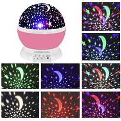 Star Projector Night Lights for Kids, Starry Moon Rotating Nightlight Star Lamp for Bedroom Birthdays Parties Toys for 3-12 Year Old Girls Boys Christmas Xmas Presents Gifts for Girls Age 3 4 5 6-12