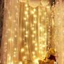 MZD8391 Curtain String Lights, 9.8 X 9.8ft 304 LED Starry Fairy Lights for Wedding, Bedroom, Bed Canopy, Garden, Patio, Outdoor Indoor (Warm White)