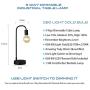 Keymit 3 Way Dimmable Lamps for Bedrooms, G80 8W Globe LED Edison Industrial Bedside Lamp, Nightstand Black Lamps for Living Room, Light Gold LED Filament Bulb Included