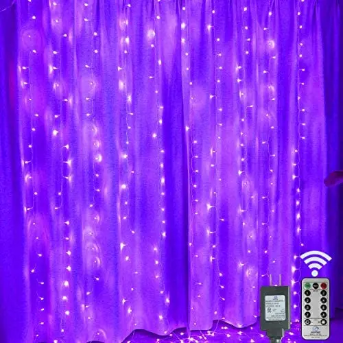 300Leds Window Curtain Lights for Christmas Decoration,9.8x9.8ft Indoor Backdrop Window lights Plug in With Remote Connectable Waterfall Lights Wall Decor for Bedroom,Holiday,Party,Wedding-Purple 300Leds Window Curtain Lights for Christmas Decoration,9.8x9.8ft Indoor Backdrop Window lights Plug in With Remote Connectable Waterfall Lights Wall Decor for Bedroom,Holiday,Party,Wedding-Purple