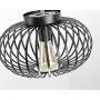 Modern Black Flush Mount Light Fixture Industrial Metal Cage Semi Flush Mount Ceiling Light for Hallway Living Room Kitchen Entryway Farmhouse