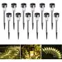 Solar Lights Outdoor, 12 Pack Solar Garden Lights, Stainless Steel Outdoor Solar Lights - Waterproof, Solar Powered Landscape Lighting for Pathway Walkway Driveway Yard & Lawn-Warm White Solar Lights Outdoor, 12 Pack Solar Garden Lights, Stainless Steel Outdoor Solar Lights - Waterproof, Solar Powered Landscape Lighting for Pathway Walkway Driveway Yard & Lawn-Warm White
