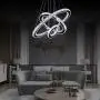 Crystal Chandelier, 27.5'' x 19.6'' x 11.8'' Dining Room Living Room Modern LED Ceiling Pendant Light Contemporary 3 Rings Adjustable Stainless Steel Lighting Fixtures (3r Cool White) Crystal Chandelier, 27.5'' x 19.6'' x 11.8'' Dining Room Living Room Modern LED Ceiling Pendant Light Contemporary 3 Rings Adjustable Stainless Steel Lighting Fixtures (3r Cool White)