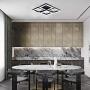 Modern LED Ceiling Light, Garwarm Black Flush Mount Light Fixtures,64W Ceiling Lamp for Living Room Bedroom Dining Room, 5 Square Metal Acrylic Surface Mount Chandelier Cool White 6000K