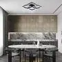 Modern LED Ceiling Light, Garwarm Black Flush Mount Light Fixtures,64W Ceiling Lamp for Living Room Bedroom Dining Room, 5 Square Metal Acrylic Surface Mount Chandelier Cool White 6000K