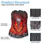 MAOKOT Solar Lights Outdoor, Stump On Fire Torch Lights, Dancing Flame Lantern Lights, Solar Powered Landscape Lights for Garden Patio Pathway Deck Yard Decor, 2 Pack
