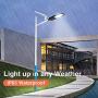 300W LED Solar Street Lights, Outdoor Dusk to Dawn Pole Light with Remote Control, Waterproof, Ideal for Parking Lot, Stadium, Yard, Garage and Garden (Cool White)