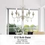 VINLUZ 6 Light Classic Dining Room Kitchen Island Chandelier in Brushed Nickel Finish Contemporary Pendant Lighting Ceiling Hanging Fixture for Living Room Kitchen Foyer