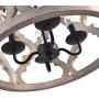 Jiuzhuo Vintage Distressed White Carved Wood 4-Light Lantern Farmhouse Chandelier Lighting Hanging Ceiling Fixture in Rust