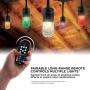 Enbrighten 36134 Seasons 24ft LED Outdoor String, Warm White & Color Changing Edison, Patio, Café,, Shatterproof Light Bulbs, 150 Color Combinations, 24, Black, 24 Ft