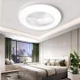 Sunifier Bladeless Ceiling Fan with Light, Remote Control Low Profile Modern Ceiling Fan with Lights, 3 Colors Flush Mount Ceiling Fan with Light for Living Room Bedroom Kitchen (White)