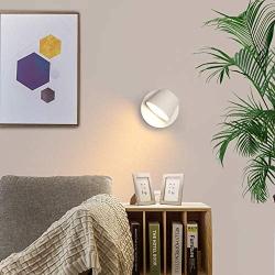 Modern Wall Sconce 6W Warm White 2800K, Adjustable Electric Art Deco Lighting 350 Degrees Rotatable, LED Indoor Light Fixture, Decorative Interior Nordic Lamps for Bedroom Living Room Office