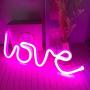 Neon Love Signs Light LED Love Art Dorm Decor Sign-Wall Decor-Table Decor for Valentines Gift Girls Room Kids Room Living Room House Bar Pub Hotel Beach Recreational Battery or USB Powered Light