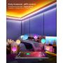 50ft LED Strip Lights, Ultra-Long RGB 5050 LED Light Strips with 44-Key Remote, Music Sync Color Changing LED Light, APP Controlled LED Light Strip (APP+Remote+Mic+4 Button Switch)