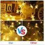 Star String Lights 20 Ft 40 LED Christmas Star Fairy Lights Battery Operated Indoor Outdoor Decorative Lights for Bedroom Christmas Birthday Halloween Garden Ramadan(Warm White)