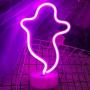 iceagle Ghost Light Neon Signs Neon Lights for Wall Decor,USB or Battery LED Signs for Bedroom, Decorative Neon Light Sign for Christmas,Birthday Party, Living Room, Girls,Kids Room（Ghost Pink）