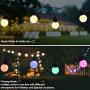 LED Outdoor String Lights 48ft RGB Patio Lights Color Changing with Remote Control Dimmable 25pcs G12 Globe Bulb String Lights Hanging Indoor Outdoor for Pergola Gazebo Bistro Cafe Backyard Lighting