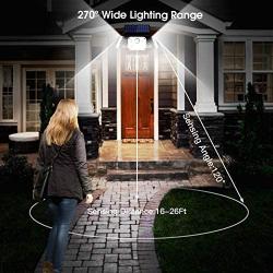 Solar Motion Lights Outdoor, RJFOYB 3 Heads Solar Lights Outdoor, 78 LED Waterproof Flood Lights Outdoor, 270° Adjustable Solar Security Light with Motion Sensor for Garden Garage Patio Yard, 2 Pack