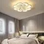 LAKIQ Modern LED Chandelier Fixture Acrylic Crystal Flush Mount Ceiling Lighting Flower Shape Close to Ceiling Lights for Living Room Dining Room Bedroom(Warm Light, 20.5)
