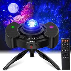 PAIPU Star Projector LED Night Light - UFO 4 in 1 Galaxy Projector,Starry Nebula Room Light with Adjustable Tripod Stand and Dual Stereo Speaker,for Baby Kids Adults Bedroom Party Wedding Decor