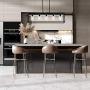 Sivilynus 5 Lights Black Dining Room Chandelier Hanging Light Fixture Modern Kitchen Island Linear Lighting Farmhouse Chandelier with Clear Glass Shade for Bar Restaurant
