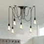 Luonita Ajustable DIY Ceiling Spider Lamp Chandelier E27， 6 Arms Classic Spider Pendent Lamps, Metal Hanging Lights, Drop-Light for Bedroom Dining Kitchen Island Living Room Ship from CA.，NJ.