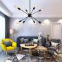 XIPUDA 8-Light Sputnik Chandelier Lighting Modern Sputnik Light Fixture Oil Black Mid Century Ceiling Chandeliers Industrial Sputnik Light for Bedroon Dinning Room and Office